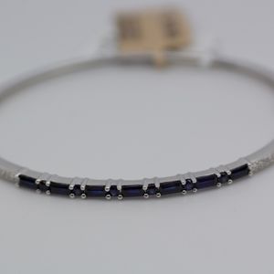 EFFY 14k White Gold Sapphire And Diamond Bangle